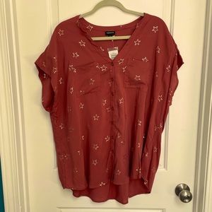 Torrid bronze top with gold stars